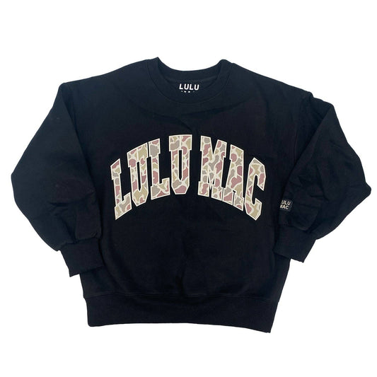 Lulu Mac Camo Embroidered Black Sweatshirt