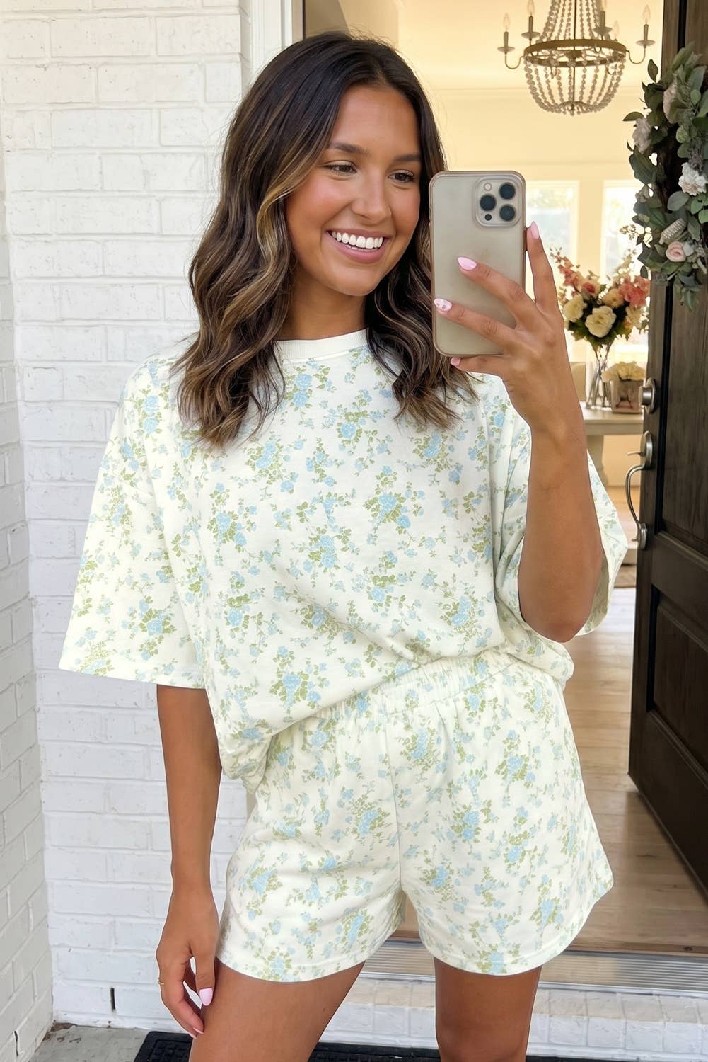 Hydrangea Oversized Tee and Shorts Set