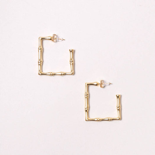 14K Gold-Dipped Square Hoop Earring