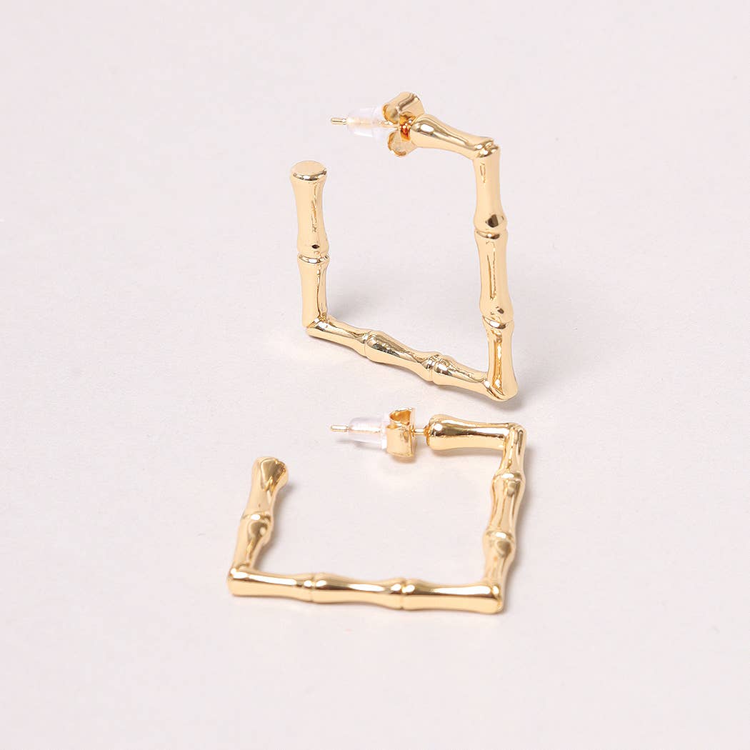 14K Gold-Dipped Square Hoop Earring