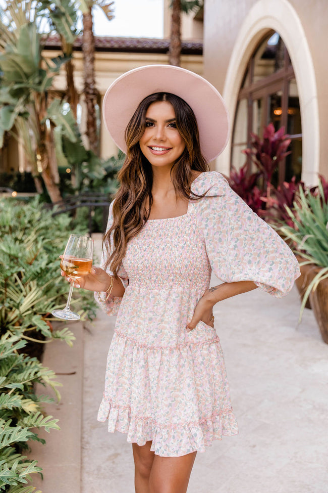 Running Through Gardens Pastel Floral Dress
