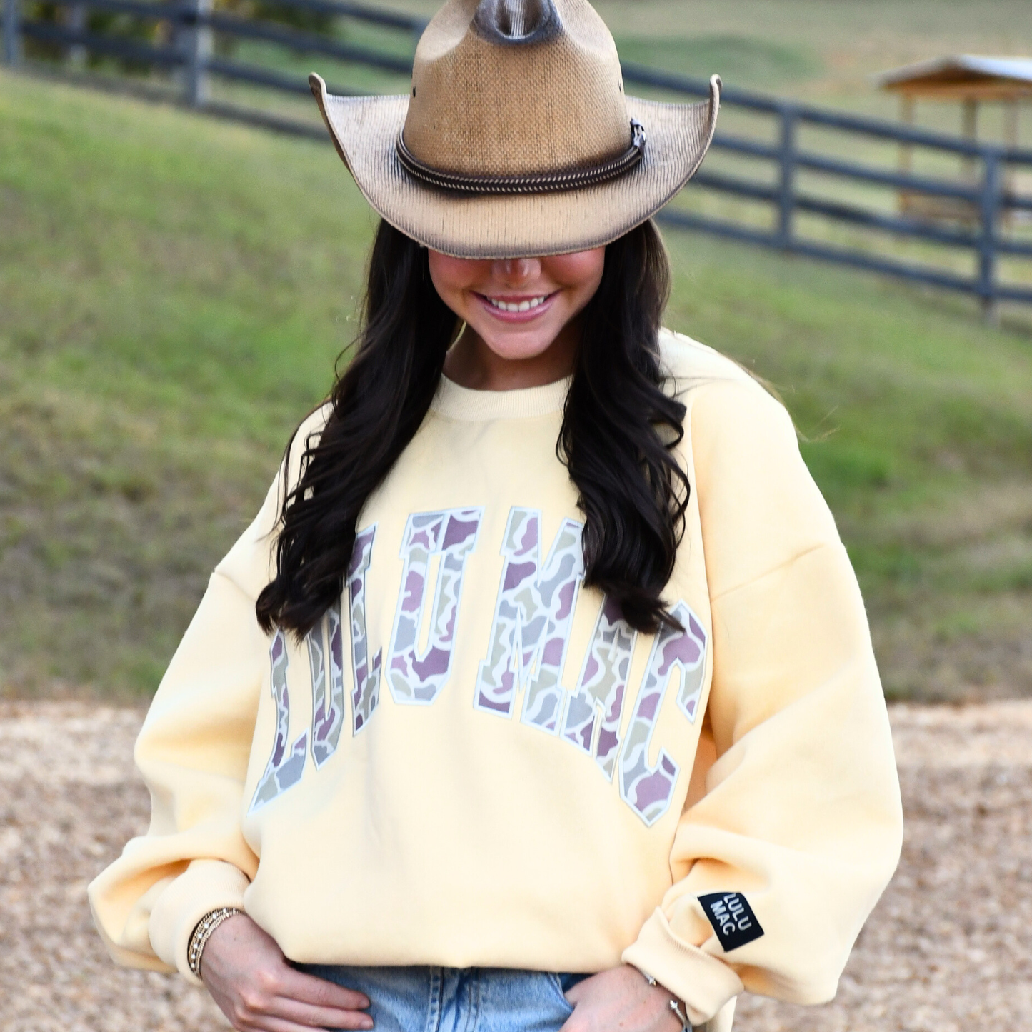 Butter Yellow LuLu Mac Embroidered Sweatshirt