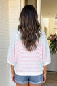 Striped Dolman Sleeve Patchwork Oversize T Shirt