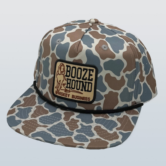 Booze Hound Blue Old School Camo Hat