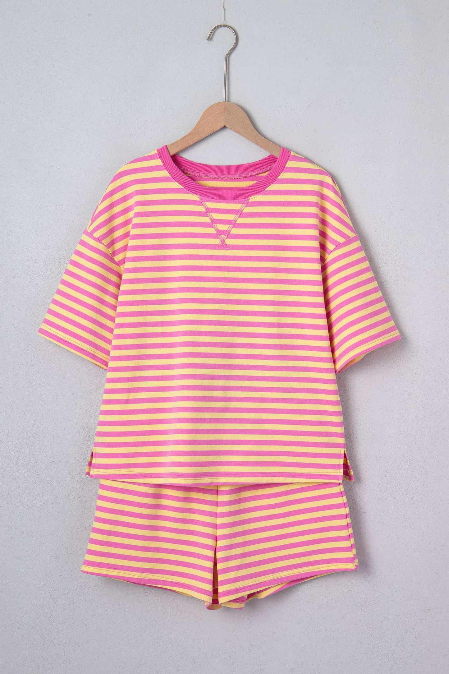 Pink/Yellow striped set (2pcs)