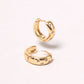 14K Gold-Dipped Stone Hoop Earring