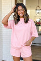 Pink Mock Neck Set 2pcs