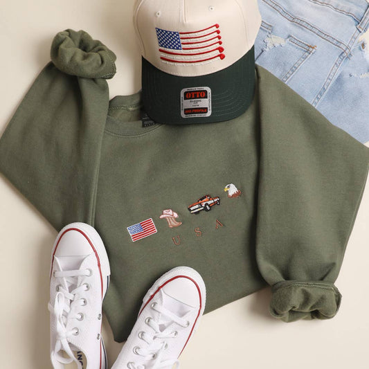 USA Embroidered Heavyweight Sweatshirt