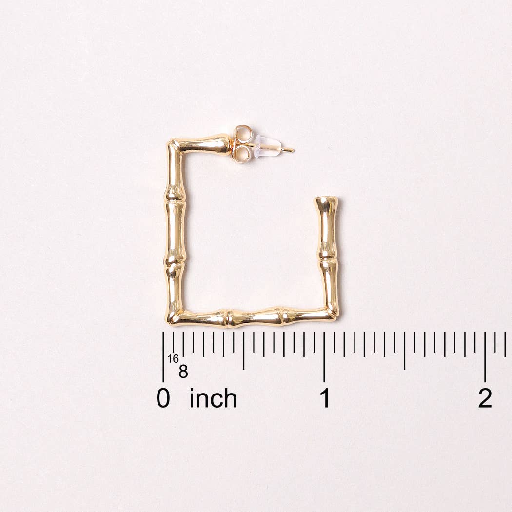 14K Gold-Dipped Square Hoop Earring