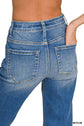 Distressed Hem Denim Pants- Zenana